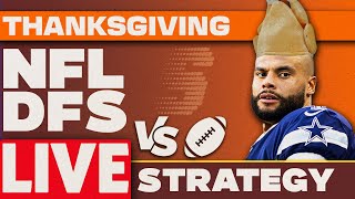 NFL DFS First Look Thanksgiving Day Slate Picks Week 12  NFL DFS Strategy [upl. by Allemaj]