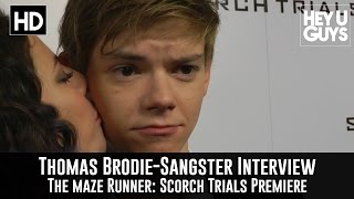 Thomas BrodieSangster Interview  The Maze Runner Scorch Trials Movie Premiere [upl. by Adnirak653]