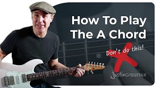 How to Play the A Chord  Guitar for Beginners [upl. by Adiela]