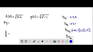 Find a f  g  b f  g  c fg and d fg and state their domains fx  √3  x  gx… [upl. by Barrada]