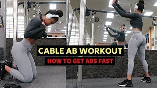 INTENSE CABLE ONLY AB WORKOUT  GET ABS FAST [upl. by Body]