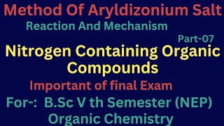 Method Of Preparation Aryldizonium Salt Benzene Diazonium Chloride Reaction amp Reaction Mechanism [upl. by Osher265]