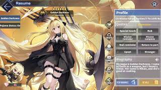 Azur Lane New Golden Darkness Profile Quotes Talk To Love Ru Collab [upl. by Crista969]