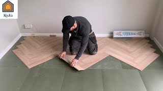 How to Install Herringbone Laminate Flooring  Sideways [upl. by Georgie769]