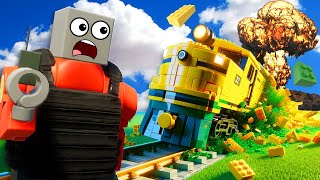 We Used The Airstrike Mod Nuke To STOP the Lego Train in Brick Rigs [upl. by Fante]