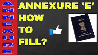 HOW TO FILL ANNEXURE E FOR PASSPORT ALL INFO WITH SAMPAL ON YOUR DEMAND HINDI [upl. by Kane]