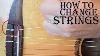 How to change strings your nylon string guitar  Spanish flamenco and classical guitar [upl. by Elletnohs203]