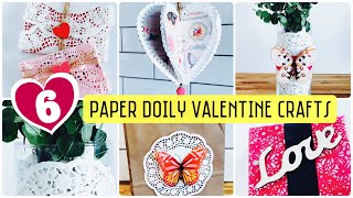 6 EASY PAPER DOILY VALENTINES DIYS  DOLLAR TREE VALENTINES CRAFT  PAPER DOILY ENVELOPE amp GIFTS [upl. by Enej]