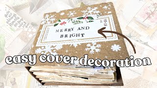 Making a junk journal cover from cardboard Stepbystep makeover ✨ [upl. by Dorris]