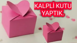 Kağıttan Kalpli Kutu Yapımı Origami Yapımı [upl. by Nagad]