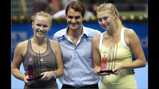 Maria Sharapova vs Caroline Wozniacki Highlights  Gillete Federer Tour Exhibition 2012 [upl. by Tito]