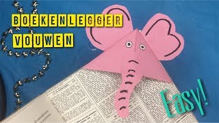 🐘 OLIFANT BOEKENLEGGER MAKEN VAN PAPIER 🐘 BACK TO SCHOOL 🐘 Knutselideeën 🐘 DIY NEDERLANDS [upl. by Melbourne]