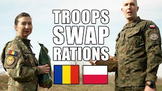 Polish 🇵🇱 and Romanian 🇷🇴 soldiers swap rations [upl. by Phip]