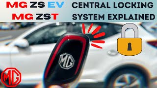 🔐Central Locking Explained  MG ZS EV amp MG ZST  Auto Lock amp Unlock Keyless Entry Boot Access [upl. by Nareht]