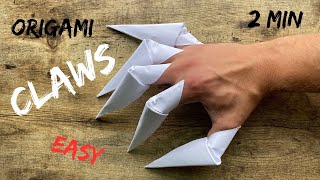 EASY PAPER CLAWS ORIGAMI TUTORIAL  HOW TO MAKE PAPER CLAWS ORIGAMI  EASY TOP ORIGAMI WOLF CLAWS [upl. by Tezzil]