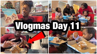 VLOGMAS DAY 11 Decorating Gingerbread Houses With My Family [upl. by Corissa]