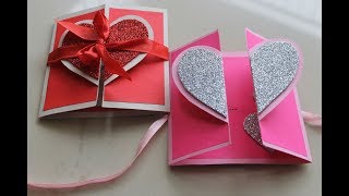 DIY Heart Greeting Card  Anniversary Handmade Card Tutorial  Birthday Card  Thank You Card [upl. by Airdnahc425]