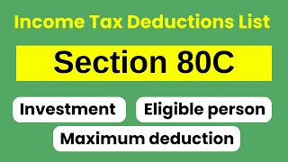 Income Tax Deductions on Section 80C  FY202324 AY 202425  chapter vi a deductions [upl. by Cooke60]