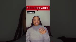 APC Series  How to conduct APC Research  Episode 3 [upl. by Eentroc]