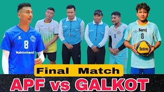 Final  Galkot Vs APF Pokhara  Nadipur Volleyball 2081 [upl. by Hayilaa]