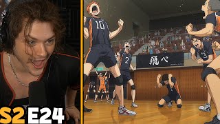 KARASUNO VS AOBA JOHSAI FINAL POINT  Haikyu Season 2 Episode 24 Reaction [upl. by Anthia]