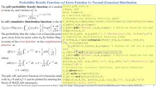 pdf cdf Qfunction Error function erf [upl. by Akaenahs]