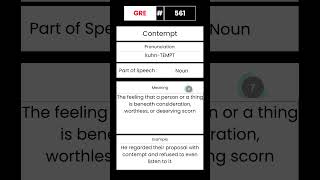 GRE Vocabulary builder for English 561 Word Contempt GRE English Vocabulary Shorts [upl. by Ecnal191]