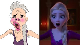 Into The Unknown Drawing Meme  Funny Frozen 2  Elsa [upl. by Mencher773]