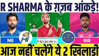 MI vs RR Dream11 MI vs RR Dream11 Prediction Mumbai Indians vs Rajasthan Royals Dream11 Team [upl. by Hakan]