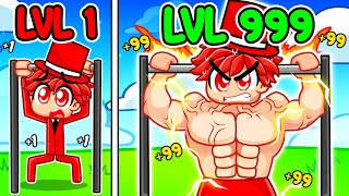 LEVEL 1 vs LEVEL 999 STRONG MAN in Roblox Pull Up Simulator [upl. by Cirek]