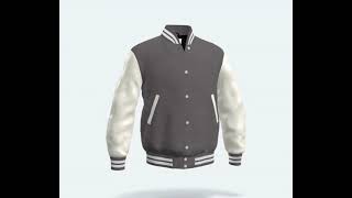 Varsity Letterman Jacket Light Oxford Wool Body Bright White Leather Sleeves [upl. by Eniluqcaj]