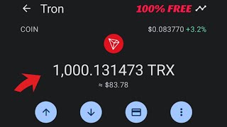 No Investment  Claim Free 1000 Tron Coin In 3 Mins [upl. by Darb280]