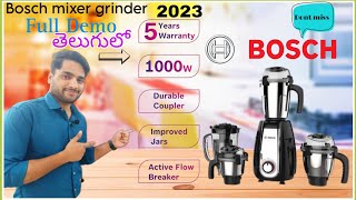 Bosch 1000 watts Mixer Grinder Full Demo In telugu  Bosch mixer Review In Telugu devanrikki [upl. by Eniloj]