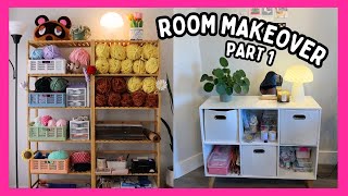 Room Makeover  Crochet Edition 🌷🍄🦋 transform my space into a cozy studio with me✨ studio vlog [upl. by Peterson]