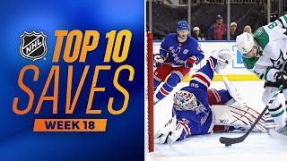 Top 10 Saves from Week 18  202324 NHL Season [upl. by Nosmoht]