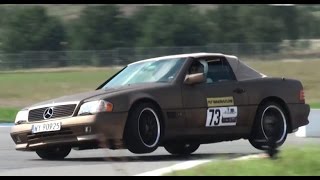 Mercedes R129 SL500 AMG best moments slow motion drift powerslides ClassicAuto Cup Jastrząb 2016 [upl. by Eiresed]