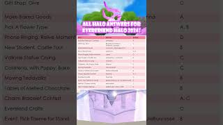 All halo answers for Everfriend Halo 2024 royalehigh roblox [upl. by Ahsemad]