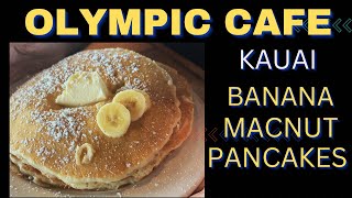 Banana Mac Nut Pancakes Olympic Cafe Kauai travel pancakes hawaii kauai [upl. by Eillek]