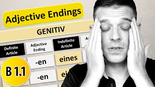 Die Adjektivdeklination im Genitiv  German adjective endings in Genitive [upl. by Nigrom]