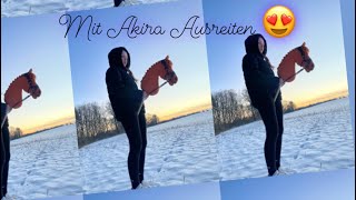 Ausreiten im Schnee mit Akira 😁🥰hobbyhorse hobbyhorsingfyu kht viral hh funny schnee [upl. by Ribble]