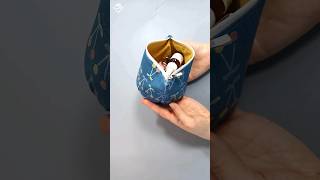 DIY Cosmetic pouch with round bottom Zipper pouch shorts shortsvideo sewingtutorial [upl. by Kronick]