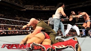 CM Punk amp Daniel Bryan vs The Wyatt Family  2on3 Handicap Match Raw Nov 25 2013 [upl. by Noremmac]