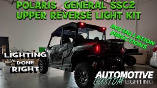 SSC2 Polaris General Reverse Light KIT installation [upl. by Aiuqat]