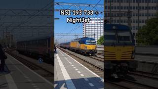 NSI 193 733 with NightJet couches trough Amsterdam Centrale Station [upl. by Corabel892]