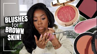 DRUGSTORE BLUSHES FOR BROWN SKIN  FENTY BEAUTY DUPE  Andrea Renee [upl. by Noir]