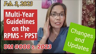 MultiYear Guidelines on the RPMS PPST  DM 008 s 2023  New RPMS 2023 [upl. by Fleisher406]