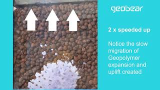 Geopolymer injection of material into a tank to illustrate lift for slabs [upl. by Aztirak]