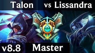 TALON vs LISSANDRA MID  Legendary 700 games KDA 1626  Korea Master  Patch 88 [upl. by Tteraj]