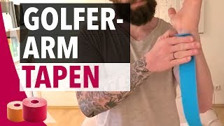 Golferarm Tapen Anleitung  Kinesiologie Tape für Golferarm  Ellenbogen selber tapen [upl. by Berlauda97]