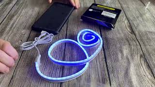 vimeepro 5V USB LED Neon Lights Strip 3 3ft neon Rope Lights Very bright LED strip [upl. by Fallon]